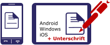 Android Windows iOS + Unterschrift