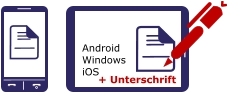 Android Windows iOS + Unterschrift